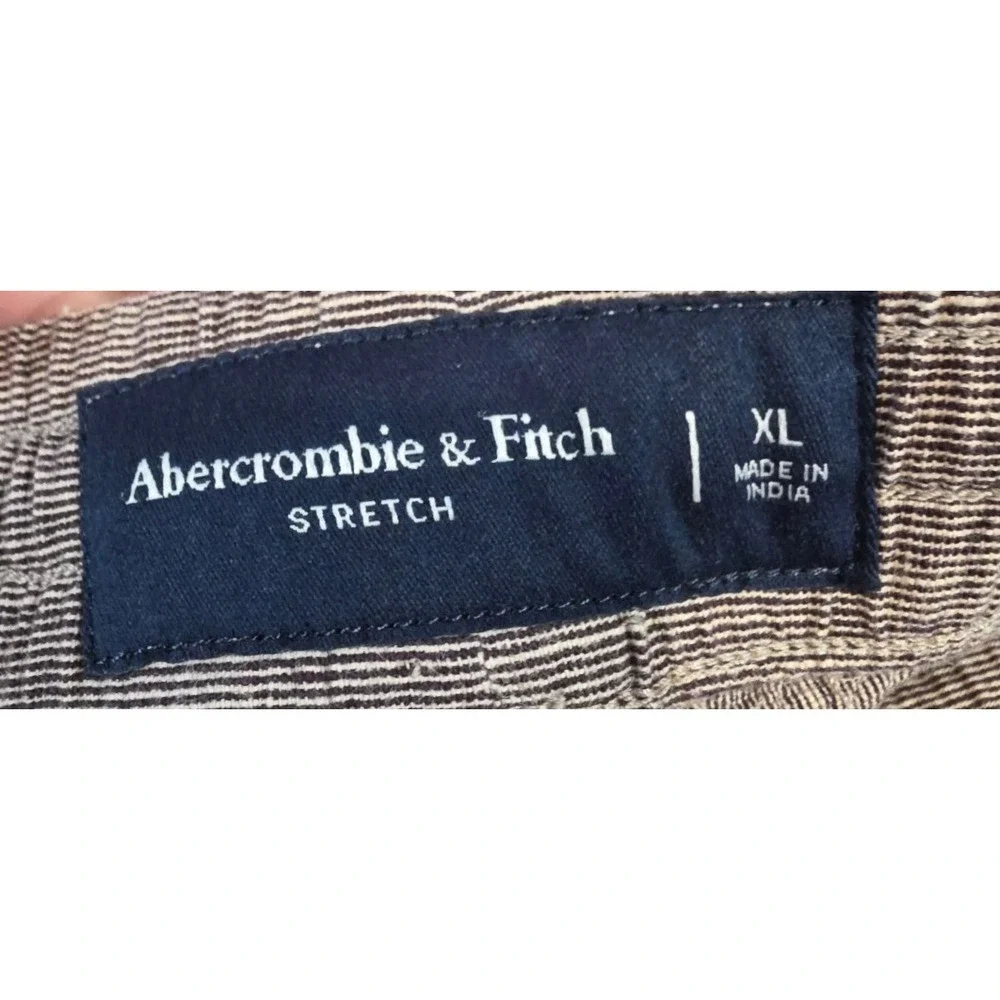 Abercrombie & Fitch Mens XL Linen Blend Pull On Elastic Waist Short in Brown NWT